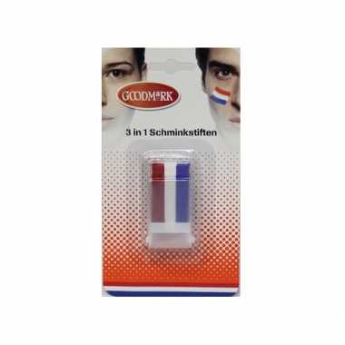 2x holland schmink stick rood wit blauw