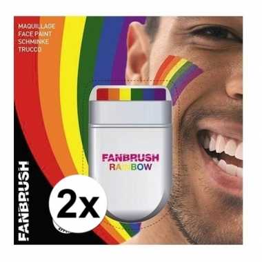 2x regenboog schmink stift