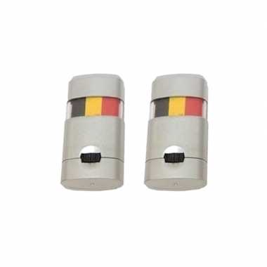 2x stuks belgie schminkstiften zwart/geel/rood