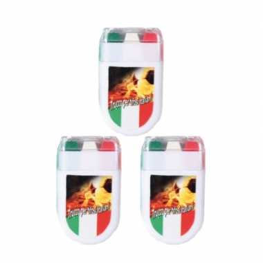 3x stuks schminkstiften italie groen/wit/rood