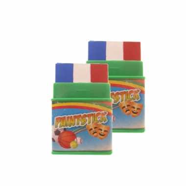 5x stuks schminkstift rood wit blauw