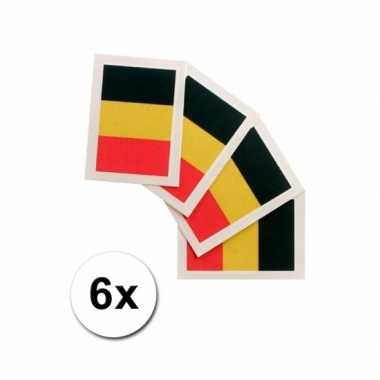 6 belgische vlag tattoo stickers