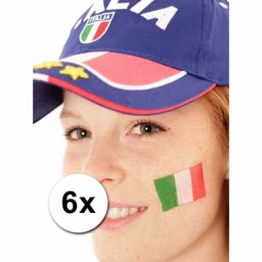 6 italiaanse vlag tattoo stickers