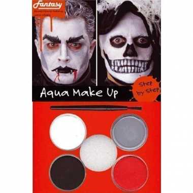 Halloween Schminkset rood/zwart/grijs/wit