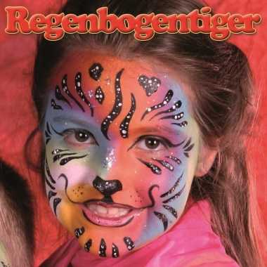 Regenboog tijger schminken schminkset 6 delig