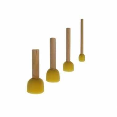 Schmink spons penselen set 4 stuks