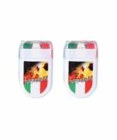 2x stuks schminkstiften italie groen wit rood