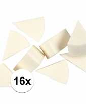 Driehoekige witte sponsjes 16 stuks