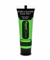 Neon groene glow the dark schmink make up tube 12 ml