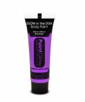 Neon paarse glow the dark schmink make up tube 12 ml