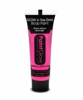 Neon roze glow the dark schmink make up tube 12 ml